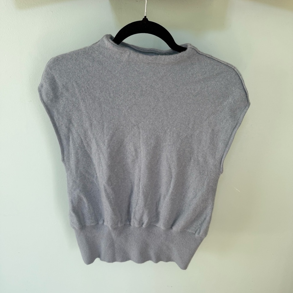 Anthropologie Mock Neck Sky Blue Cashmere collection Sweater Tee size Medium - Picture 5 of 12